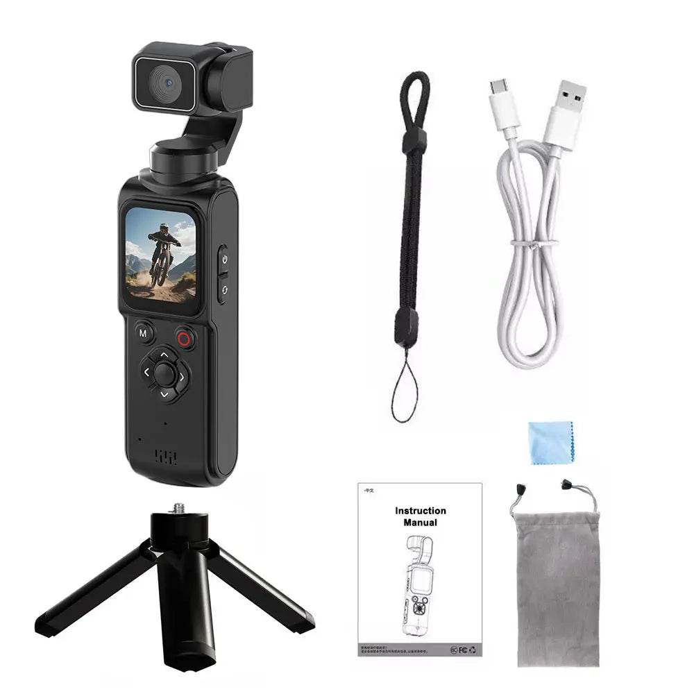 4K Wifi Pocket Vlogging Camera 330° Auto Rotatable Touch Screen Sports DV Bodycam Face Tracking Portable Action Cameras