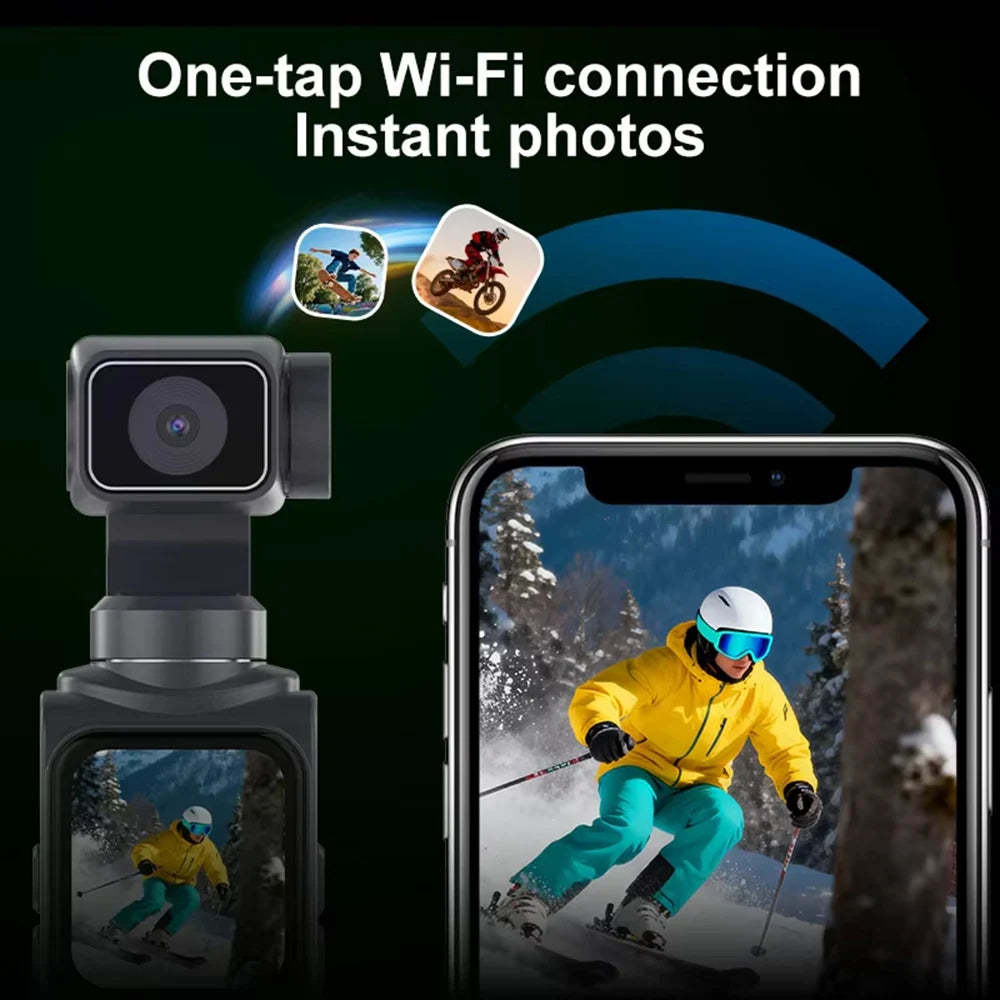 4K Wifi Pocket Vlogging Camera 330° Auto Rotatable Touch Screen Sports DV Bodycam Face Tracking Portable Action Cameras
