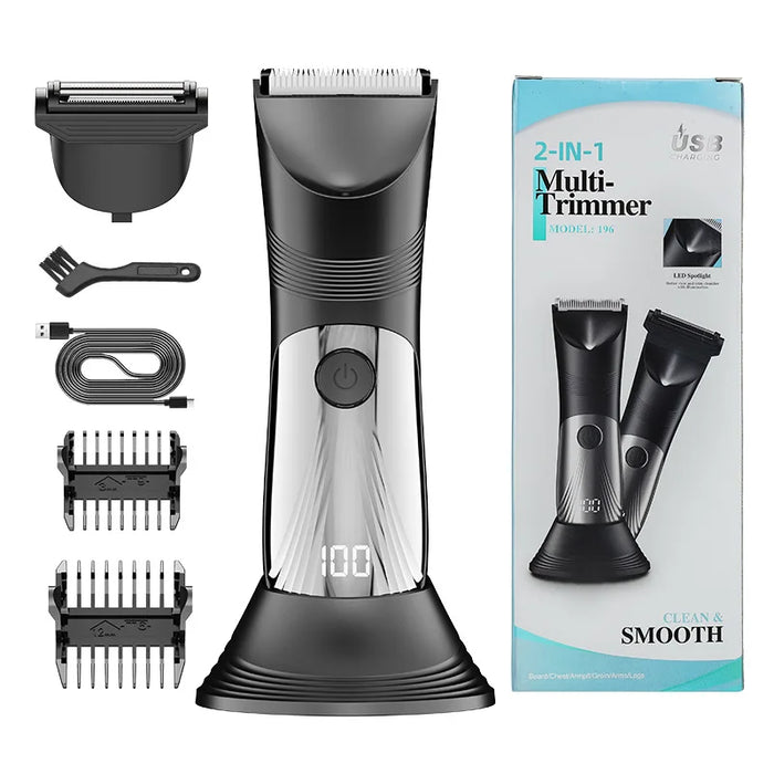 Body Hair & Pubic Hair Trimmer for Men & Women, Painless Electric Body & Bikini Shaver | Waterproof, Type-C Rechargeable Razor