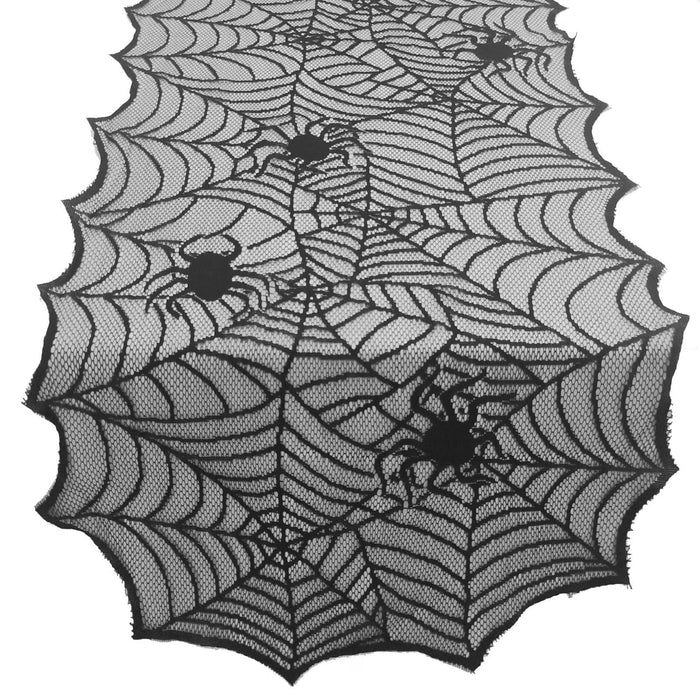 Clearance under 5 Halloween Decorations Halloween Spiderweb Tablecloth Black Lace Spider Party Table Decor Curtain