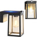 Solar Motion Sensor Lights, Solar Lights with 2 Modes & Waterproof, Dusk to Dawn Glass Outdoor Wall Lights for Entryway Exterior Front Porch Patio Fence Lantern (2 Pack)