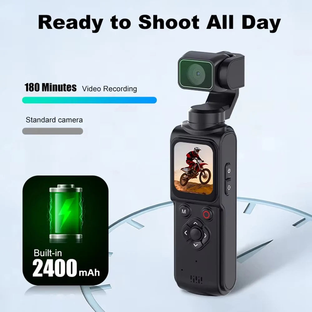 4K Wifi Pocket Vlogging Camera 330° Auto Rotatable Touch Screen Sports DV Bodycam Face Tracking Portable Action Cameras