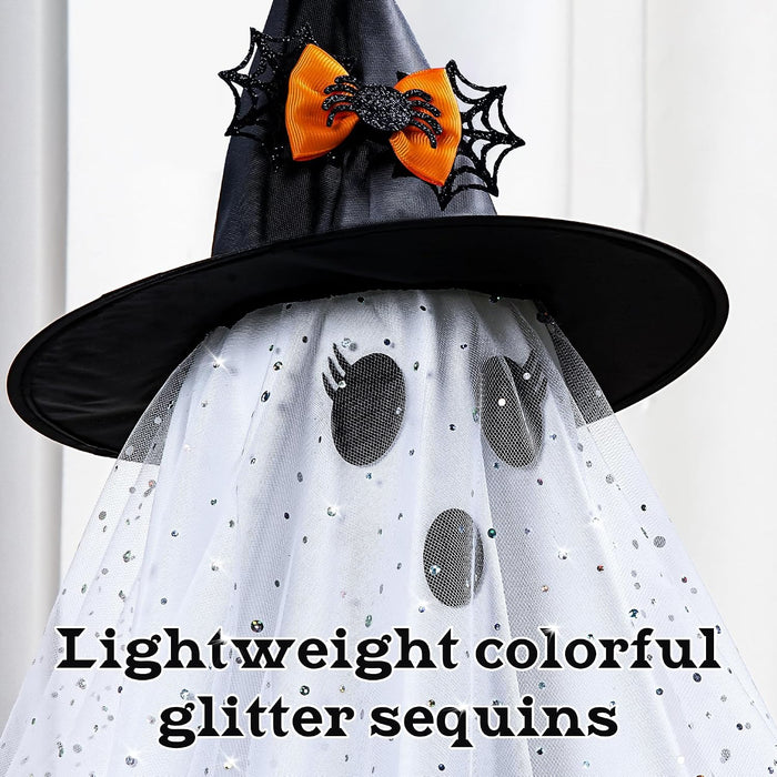2Pcs Halloween Decorations Indoor,Ghost Decor with String Lights Remote Control,Halloween Party Decorations,Spooky Ghost Light for Home Table Room Kitchen Office