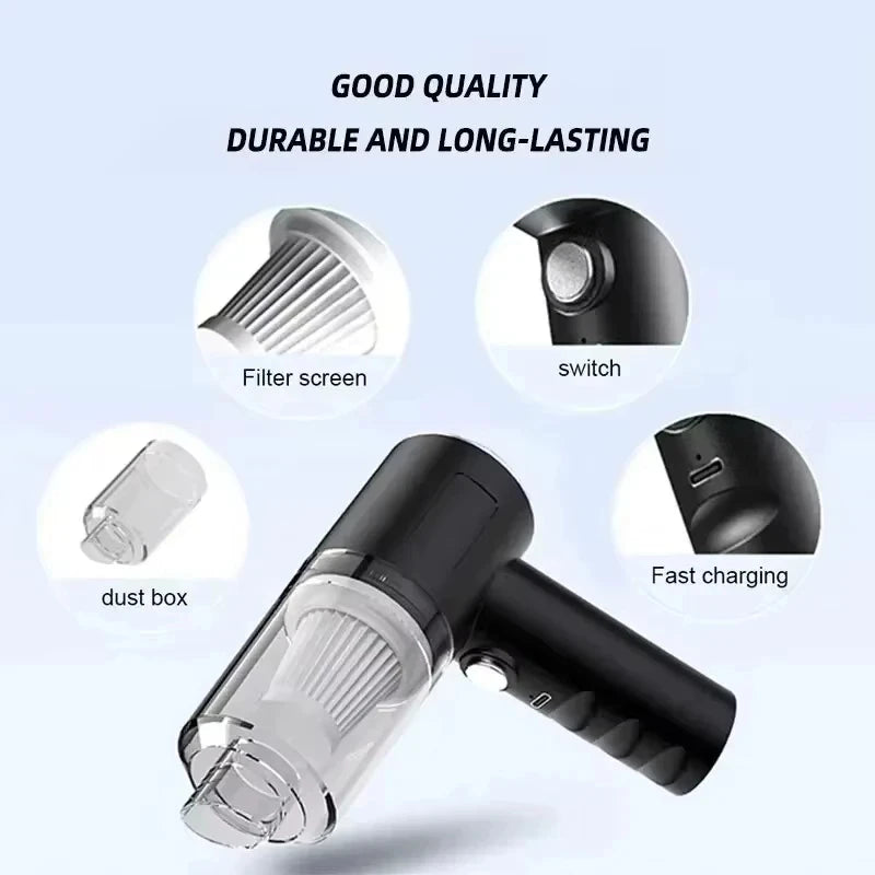 Car Vacuum Cleaner 3 in 1 Integrated Suction and Blowing Vacuum Combination Vacuum Cleaner USB Charging Small Household Vacuum