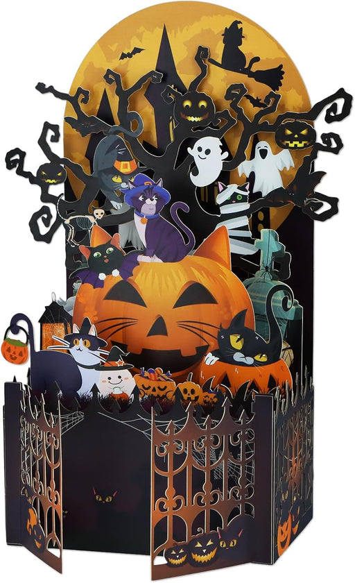 Pop up Halloween Card, Halloween Gifts for Kids Friends Cat Lovers