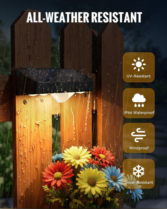 12 Pack Solar Deck Fence Lights Outdoor with 3 Modes Motion Sensor