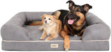 Orthopedic Dog Bed, Memory Foam Pet Sofa, Calming Dog Couch, Water Resistant Pet Bed, Washable Cover, Non-Slip Bottom, Chester, Grey, 50" X 40" X 13"