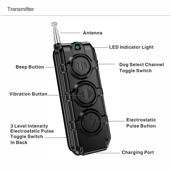 Rechargeable Anti-Bark Dog Training Collar, Waterproof, Remote Control, Pet Product, Puppy, Small Dog, 400M