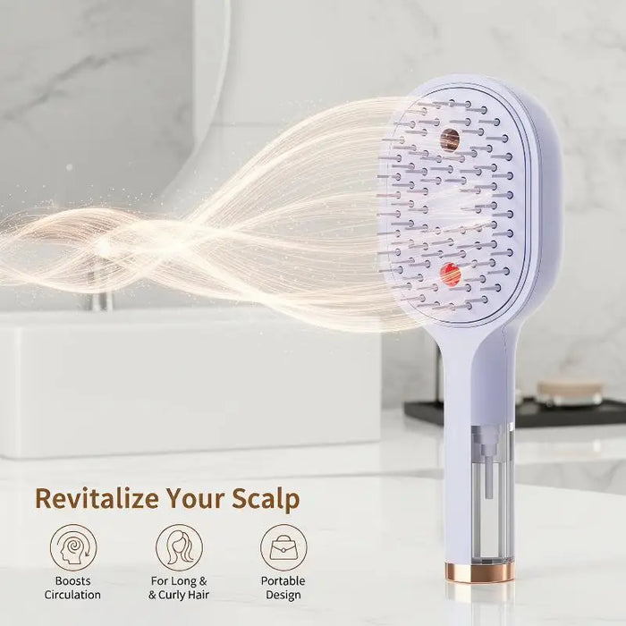 Electric Steam Hair Straightening Brush Water Spray Wet Dry Use USB-C Fast Charging Portable Hair Tool for Salon Travel Use