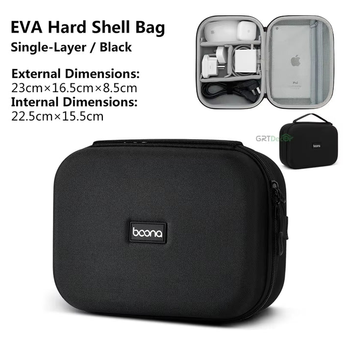 Hard Shell Digital Gadgets Storage Bag for Mac Adapter Mouse Data Cable Earphone HDD Electronics Gadgets Organizer Case