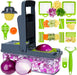 16 in 1 Vegetable Chopper and Food Chopper with Container, Onion Slicer Cutter Dicer, Veggie Cutter with 7 Blades for Carrot Salad Garlic Potato (Design 2)