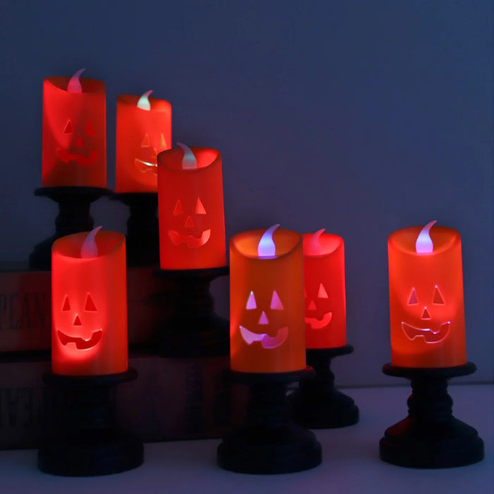 3 Pcs Halloween LED Candle Light, Halloween Candle Pumpkin Lights, Flameless Candles, Luminary Bags, Flameless Candle for Home outside Yard Lawn Garden Party