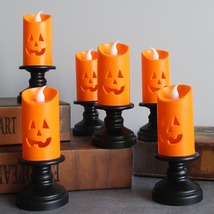 3 Pcs Halloween LED Candle Light, Halloween Candle Pumpkin Lights, Flameless Candles, Luminary Bags, Flameless Candle for Home outside Yard Lawn Garden Party
