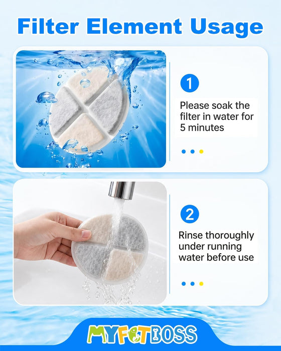 12 Pack Cat Water Fountain Filters Fit for 101Oz/3L Cat Fountains