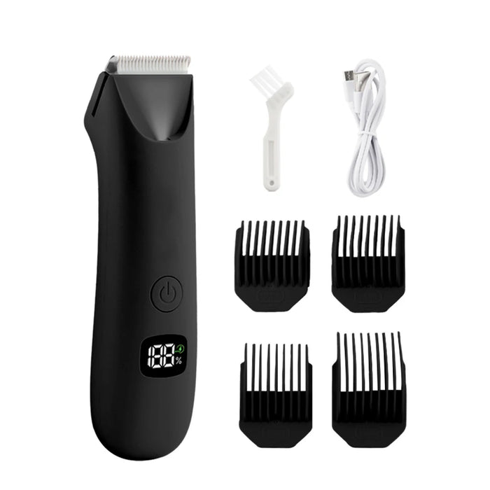 Body Hair & Pubic Hair Trimmer for Men & Women, Painless Electric Body & Bikini Shaver | Waterproof, Type-C Rechargeable Razor