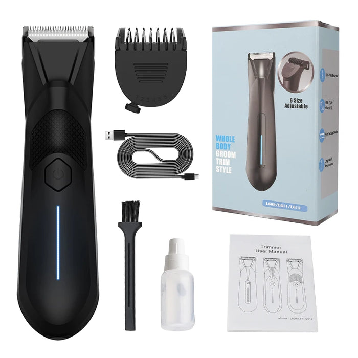 2025 New Men'S Electric Hair Clipper Removal Private Leg Pubic Groin Hair Trimmer Full Body Waterproof Trimmer Shaving Razor
