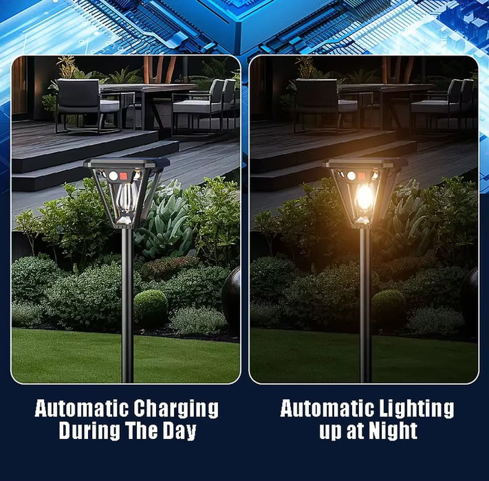 2 in 1 Solar Outdoor Motion Sensor Lighting LED Light Lawn Lamp Wall Dual Purpose Lights Waterproof for Garden Porch Courtyard