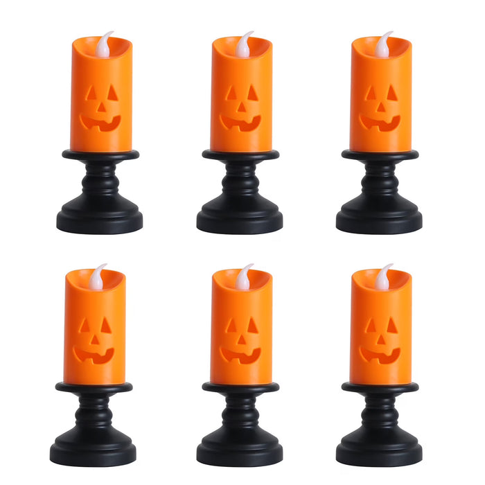 3 Pcs Halloween LED Candle Light, Halloween Candle Pumpkin Lights, Flameless Candles, Luminary Bags, Flameless Candle for Home outside Yard Lawn Garden Party