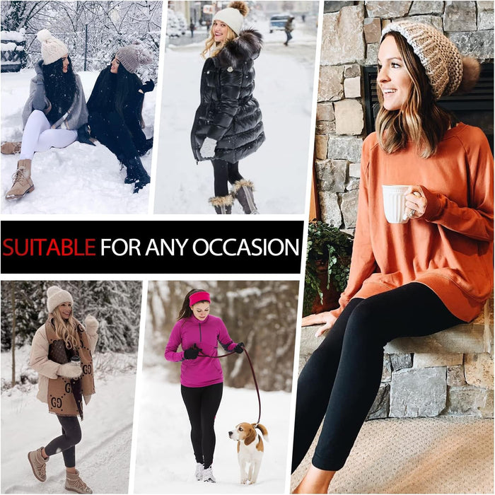 3 Pack Fleece Lined Leggings for Women, Thick Winter High Waisted