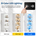 65" Corner Display Cabinet with LED Lights 4 Tier, White, Curio Cabinet with Motion Sensor Lighting & Glass Doors for Collectibles, Easy Assembly Shelves