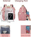 Backpack for Women,Wide Open Work Large Student Bookbag for 15.6 Inch Laptop,Doctor Teacher Nurse College School Travel Bag,Water Resistant Laptop Bookbag Computer Back Pack Pink