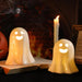 Ceramic Halloween Decor, 2 Pack Light up Ghost Figures Set, Spooky Halloween Indoor Decorations Statue Sculpture for Props Home Tabletop Decorations