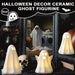 Light up Ghost Halloween Decor,Ceramic Halloween Ghost Decorations Indoor