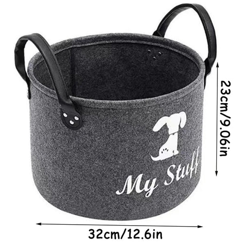Felt Pet Toy Box Pet Toy Storage Basket Dog Toy Box Special Storage Basket for Organizing Pet Supplies Blanket Pet Storage Box