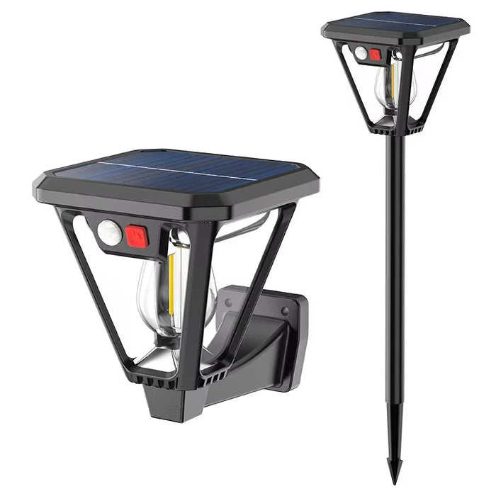 2 in 1 Solar Outdoor Motion Sensor Lighting LED Light Lawn Lamp Wall Dual Purpose Lights Waterproof for Garden Porch Courtyard