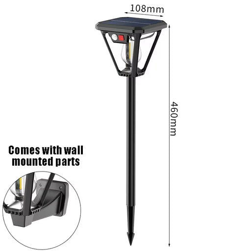 2 in 1 Solar Outdoor Motion Sensor Lighting LED Light Lawn Lamp Wall Dual Purpose Lights Waterproof for Garden Porch Courtyard