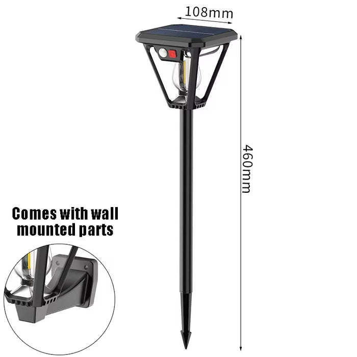2 in 1 Solar Outdoor Motion Sensor Lighting LED Light Lawn Lamp Wall Dual Purpose Lights Waterproof for Garden Porch Courtyard