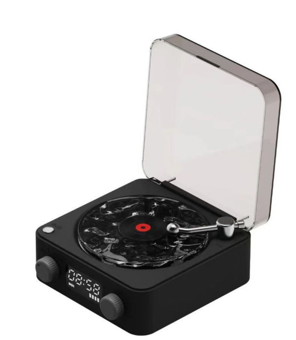 Retro Turntable Speaker Wireless Bluetooth-Compatible 5.0 Vinyl Record Player Stereo Sound with White Noise RGB Projection Lamp Effect