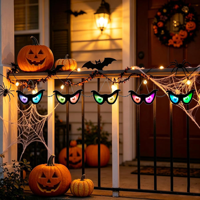 6.5Ft Outdoor Halloween Decorations 5 Pairs Glowing Eyes