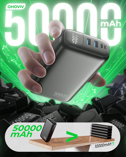 Portable Charger Power Bank 50000Mah,Pd 22.5W Battery Pack
