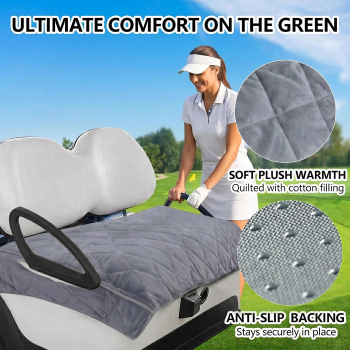 Golf Cart Seat Cover Towel Blanket, Warm Soft Plush 2-4 Passenger