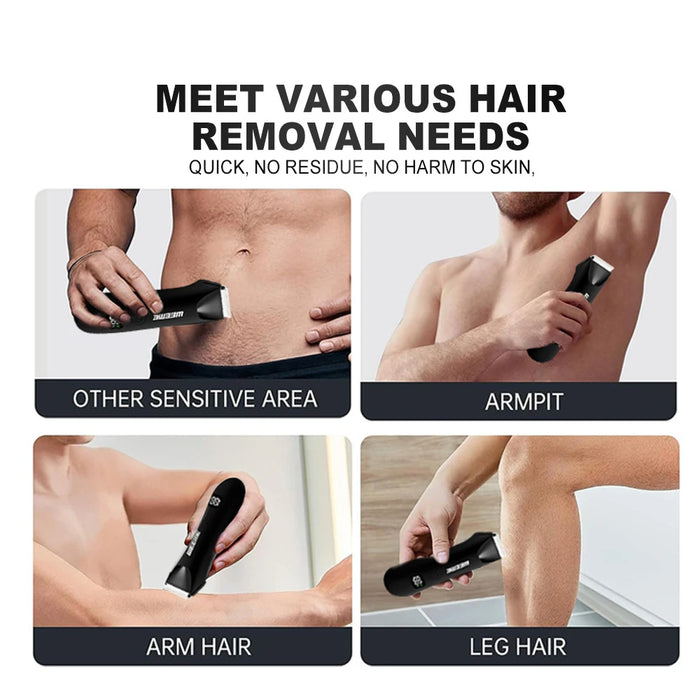 Body Hair & Pubic Hair Trimmer for Men & Women, Painless Electric Body & Bikini Shaver | Waterproof, Type-C Rechargeable Razor