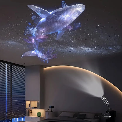 3/6Pcs Projection Patterns LED USB Projector Light Adjustable Whale Butterfly Jellyfish Starfish Night Light Festival Gift