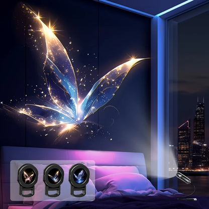 3/6Pcs Projection Patterns LED USB Projector Light Adjustable Whale Butterfly Jellyfish Starfish Night Light Festival Gift