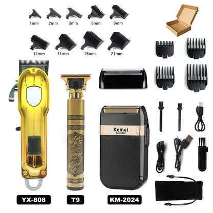 Professional T9 Hair Trimmer Machine Metal Body Beard Trimmer for Men Stainless Steel Blade Hair Clipper Beard Trimmer