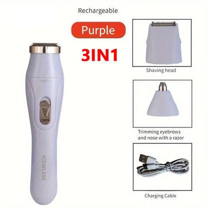 Electric Hair Trimmers for Women Waterproof Razor Painless Private Body Hair Removal Device Shaver Bikini Arm Leg Face Shaving