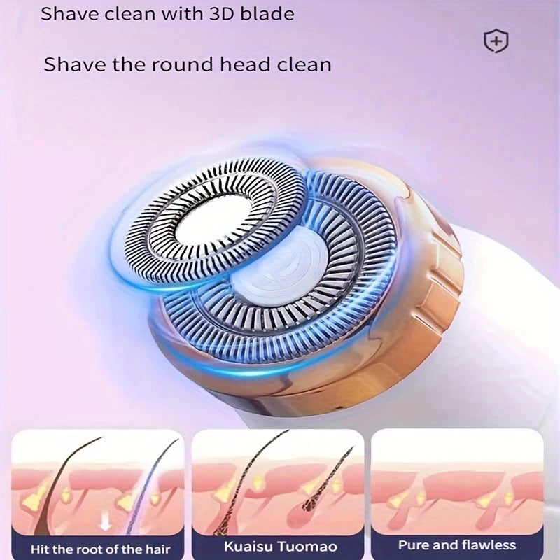 Electric Hair Trimmers for Women Waterproof Razor Painless Private Body Hair Removal Device Shaver Bikini Arm Leg Face Shaving