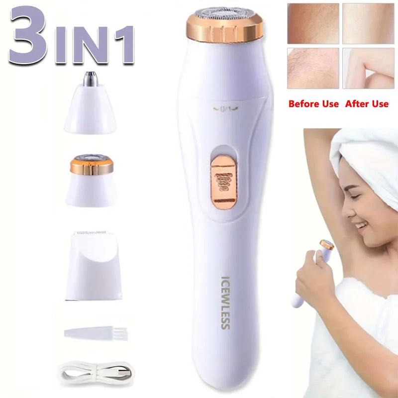 Electric Hair Trimmers for Women Waterproof Razor Painless Private Body Hair Removal Device Shaver Bikini Arm Leg Face Shaving