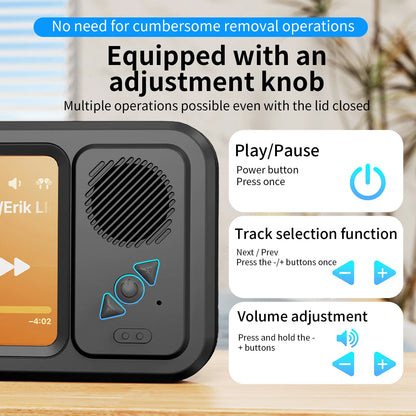 Eary Shower Phone Holder with Wireless Bluetooth Speaker Waterproof Shower Phone Case Wall Mounted Stand for Bathroom Mirror