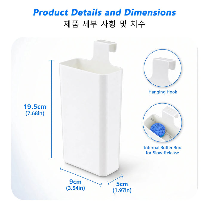 Ilmh Toilet Solid Dispenser-Tank Replacement Part,Toilet Bowl Cleaner Buffer Box,Hanging Slow-Release Dispenser,Extends Cleaning