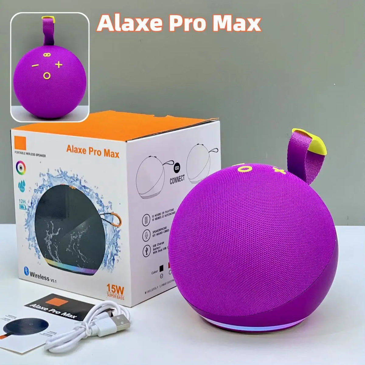Alaxe Pro Max Bluetooth Speaker Echo Dot 5Th Outdoor Wireless Bluetooth Generation Medium RGB Speaker Home Subwoofer