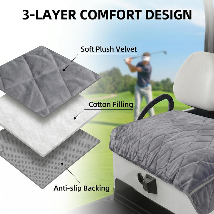 Golf Cart Seat Cover Towel Blanket, Warm Soft Plush 2-4 Passenger