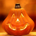 Pear Gourd Jack O Lantern Pumpkin, Halloween Jack O Lantern LED Light Orange Pumpkin Figurine for Fireplace Shelf Covered Porch Indoor Farmhouse Fall Home Decor