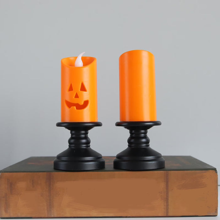 3 Pcs Halloween LED Candle Light, Halloween Candle Pumpkin Lights, Flameless Candles, Luminary Bags, Flameless Candle for Home outside Yard Lawn Garden Party