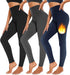 3 Pack Fleece Lined Leggings for Women, Thick Winter High Waisted