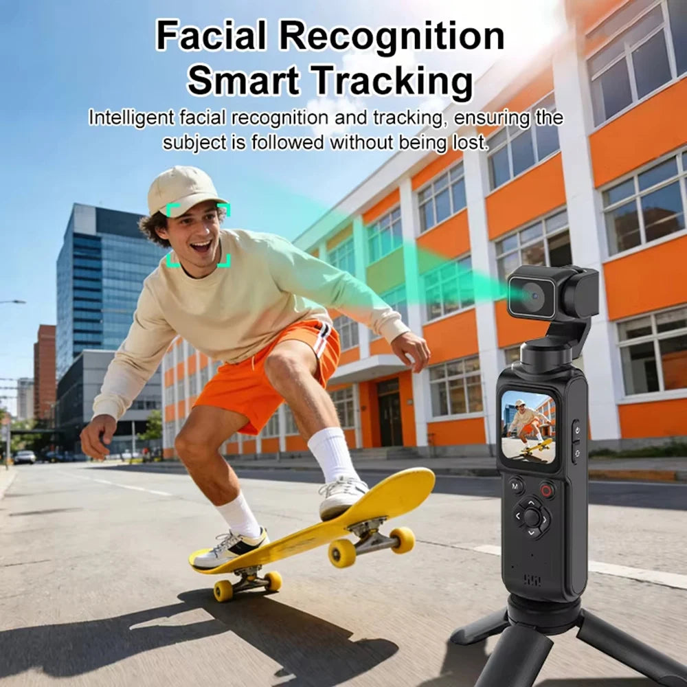 4K Wifi Pocket Vlogging Camera 330° Auto Rotatable Touch Screen Sports DV Bodycam Face Tracking Portable Action Cameras